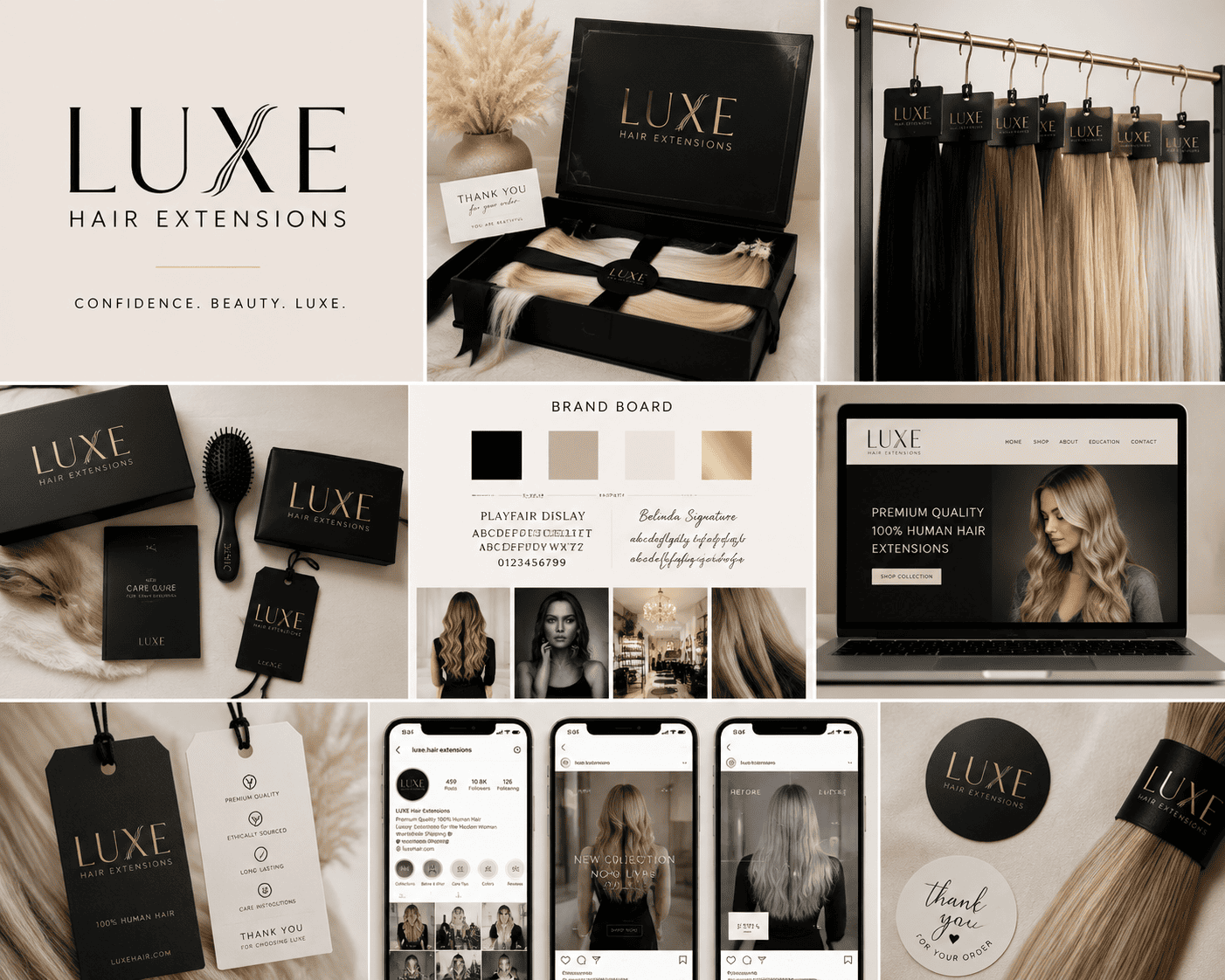 Private label hair extension packaging and premium extension products for brands